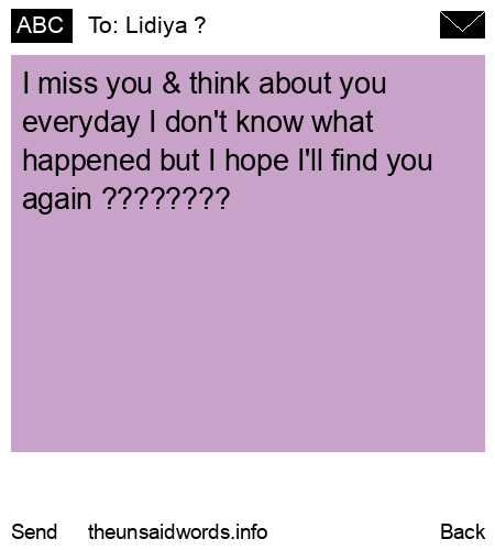 unsent message to Lidiya ?
