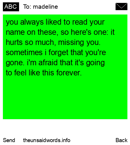 unsent message to madeline