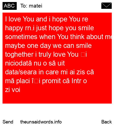 unsent message to matei