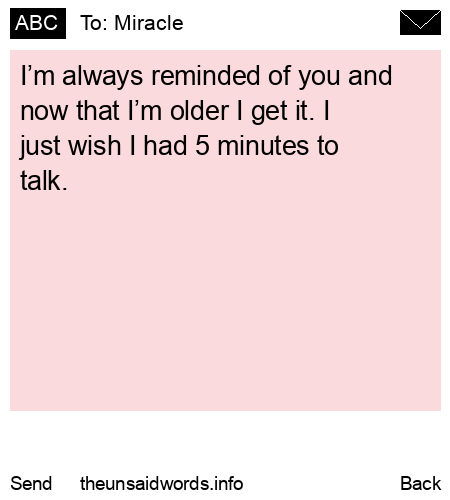 unsent message to Miracle