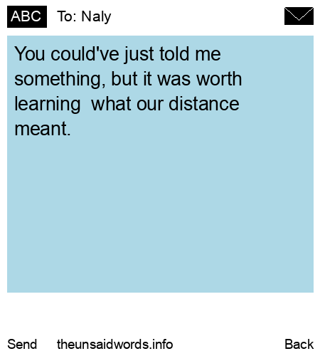 unsent message to Naly