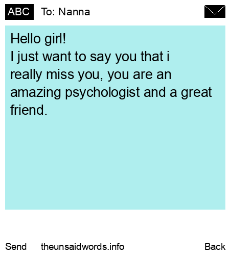 unsent message to Nanna