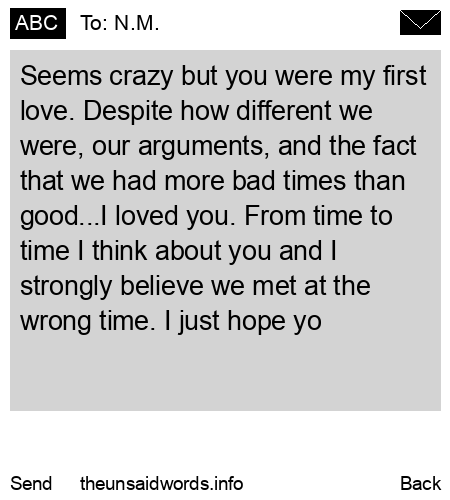 unsent message to N.M.