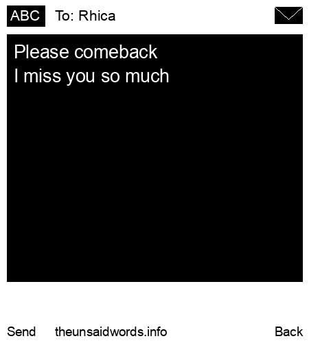 unsent message to Rhica