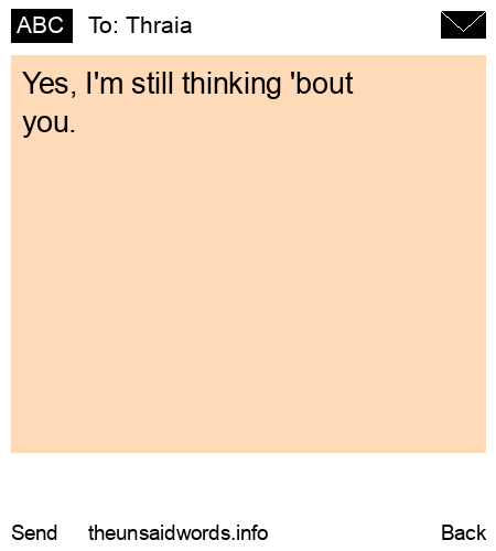 unsent message to Thraia