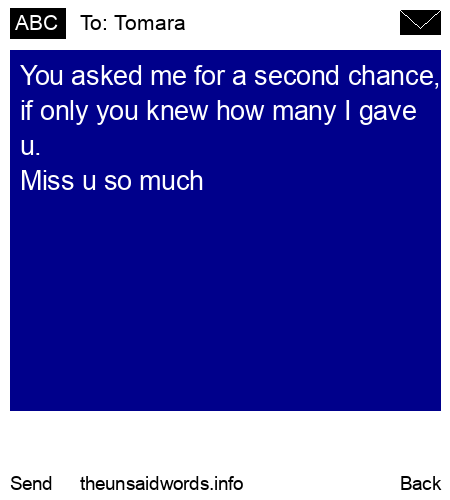 unsent message to Tomara