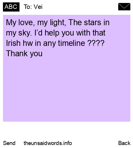 unsent message to Vei