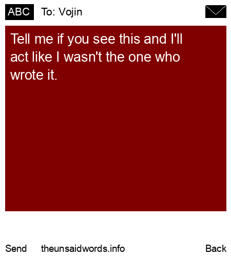 unsent message to Vojin