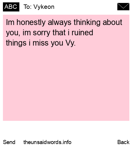 unsent message to Vykeon