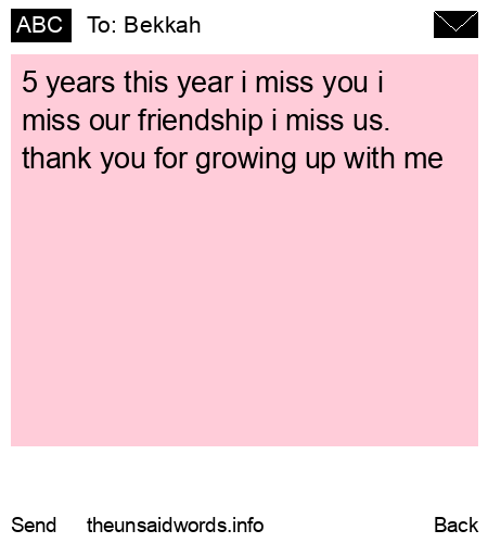 unsent message to Bekkah