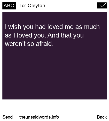 unsent message to Cleyton