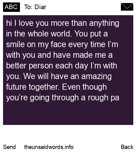 unsent message to Diar