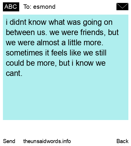 unsent message to esmond