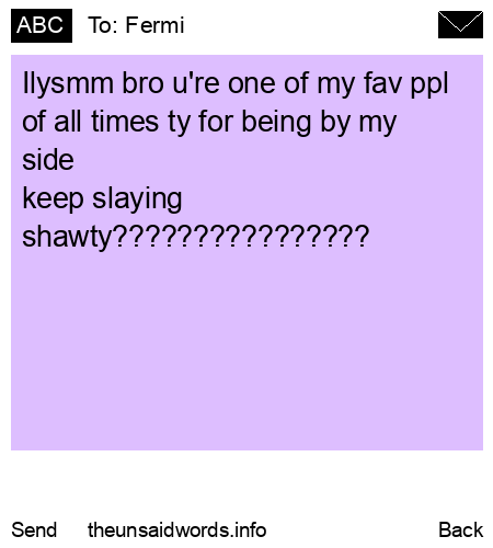 unsent message to Fermi