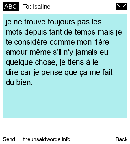 unsent message to isaline