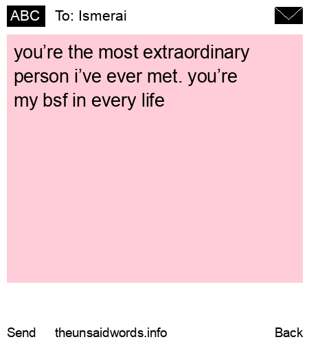 unsent message to Ismerai