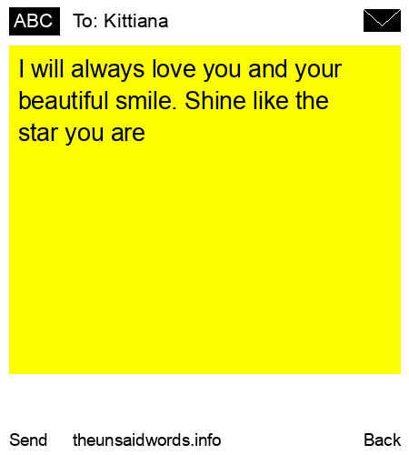 unsent message to Kittiana