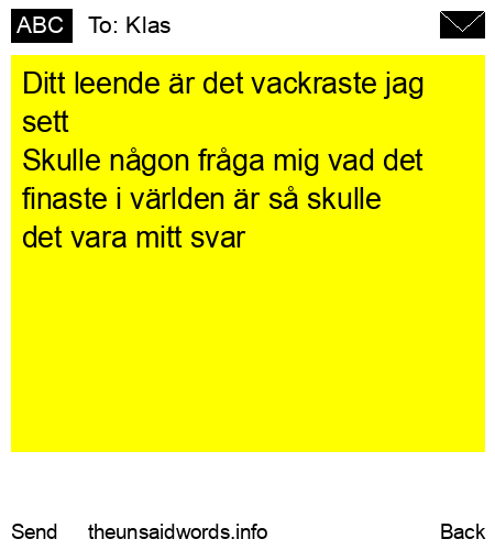 unsent message to Klas