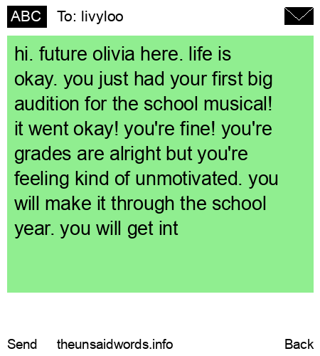 unsent message to livyloo