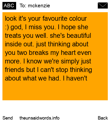 unsent message to mckenzie