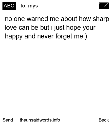 unsent message to mys