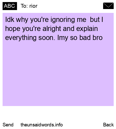 unsent message to rior