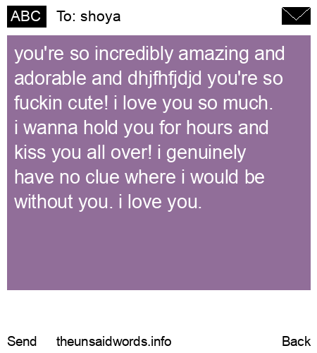 unsent message to shoya