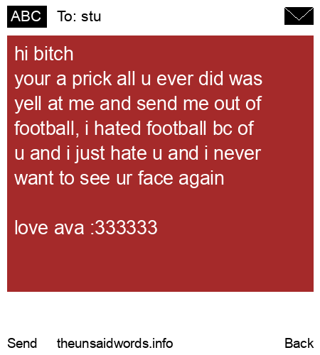unsent message to stu
