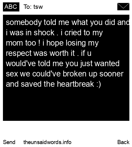 unsent message to tsw