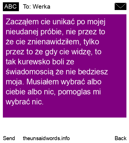 unsent message to Werka