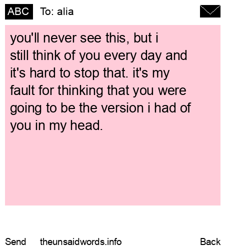 unsent message to alia