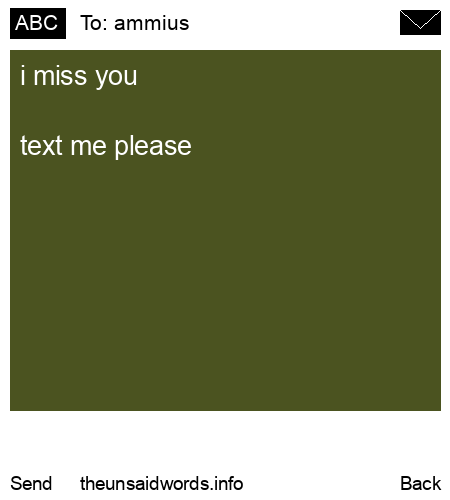 unsent message to ammius