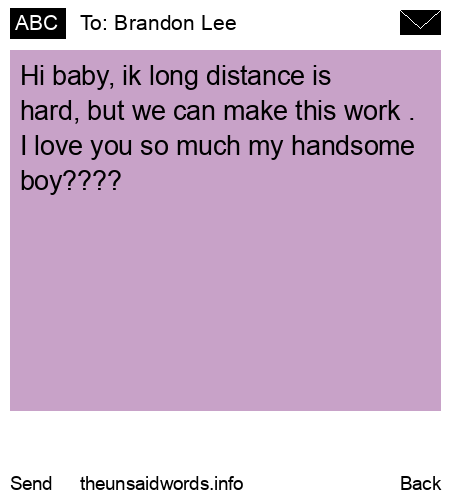 unsent message to Brandon Lee