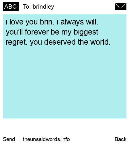 unsent message to brindley