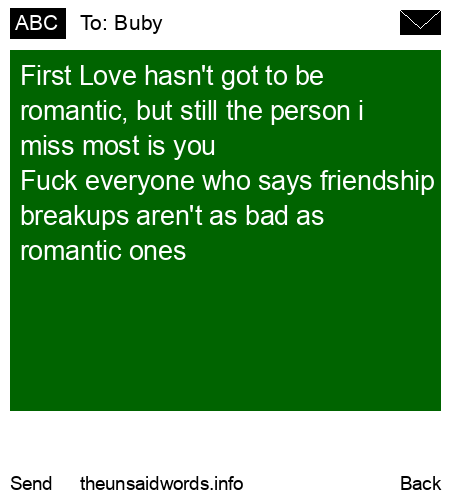 unsent message to Buby