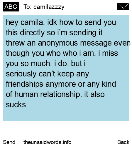 unsent message to camilazzzy