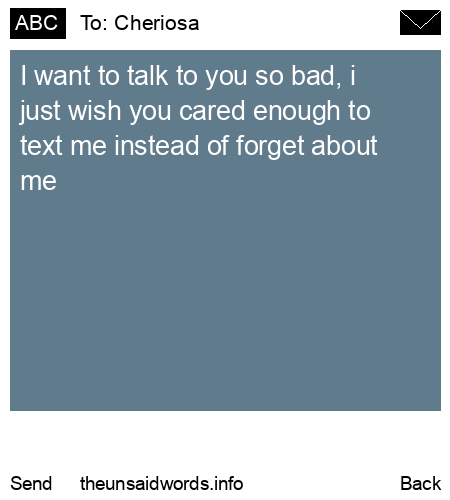 unsent message to Cheriosa 
