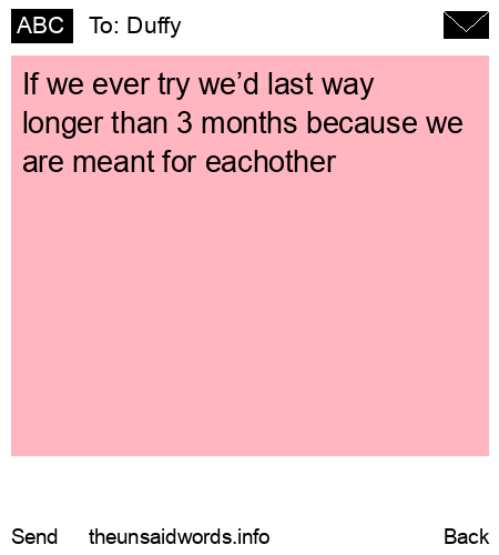 unsent message to Duffy