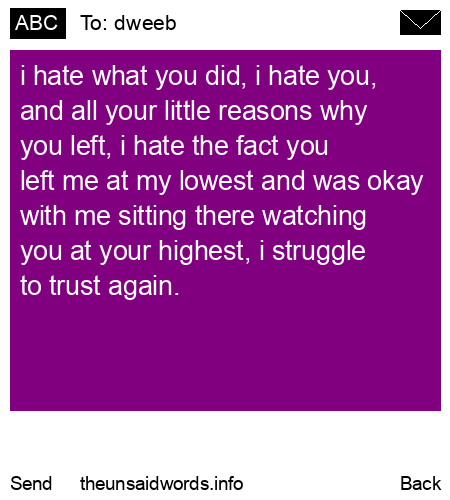 unsent message to dweeb