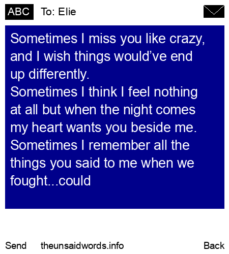 unsent message to Elie