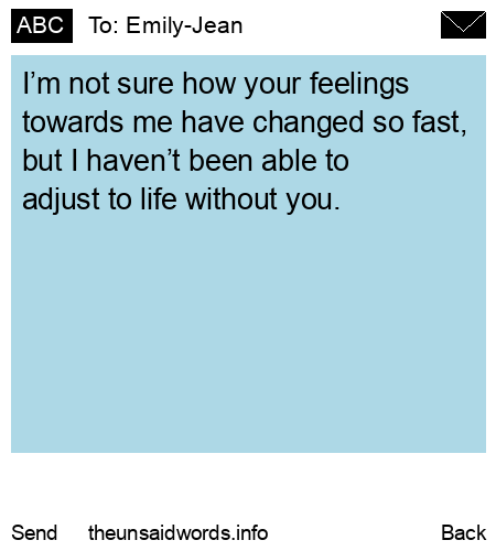 unsent message to Emily-Jean