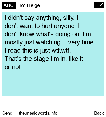 unsent message to Helge