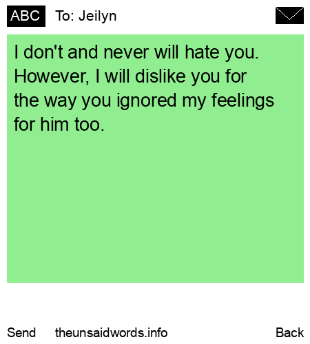 unsent message to Jeilyn