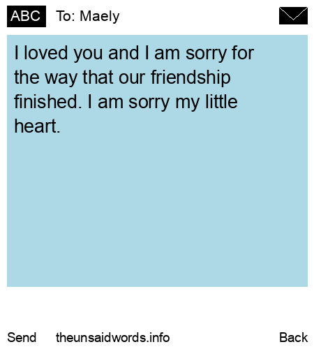unsent message to Maely