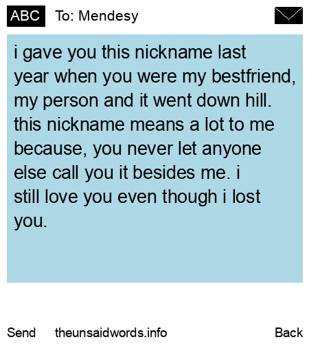 unsent message to Mendesy