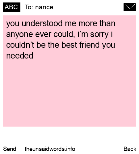 unsent message to nance