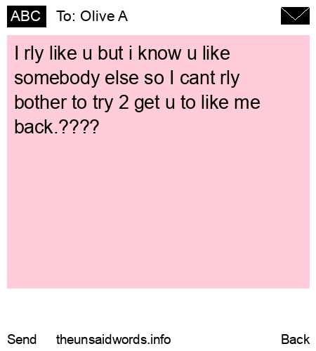 unsent message to Olive A