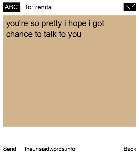 unsent message to renita