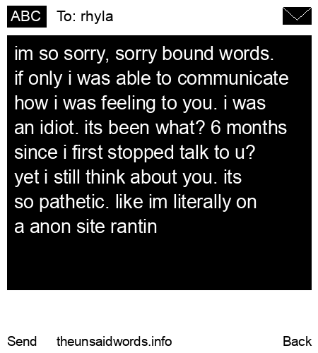 unsent message to rhyla