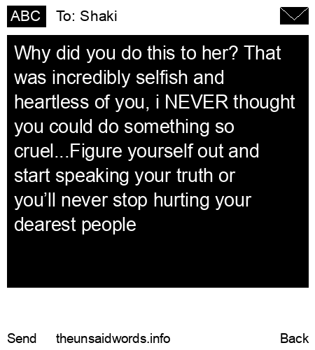unsent message to Shaki